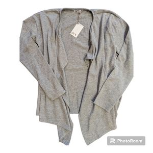 Dex Girls Draped Open Cardigan Gray XL